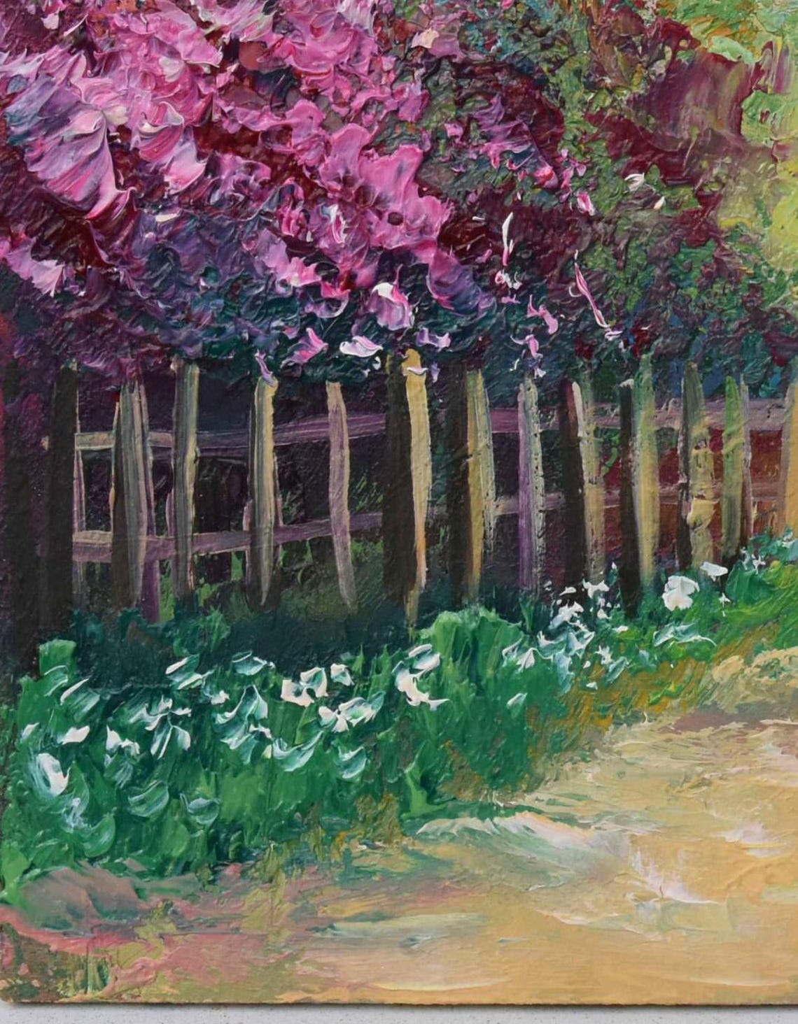 Summer Landscape Art Miniature Painting Floral Landscape Wildflowers Art Floral Artwork Landscape Original Colorful Painting Miniature Art - Image 3