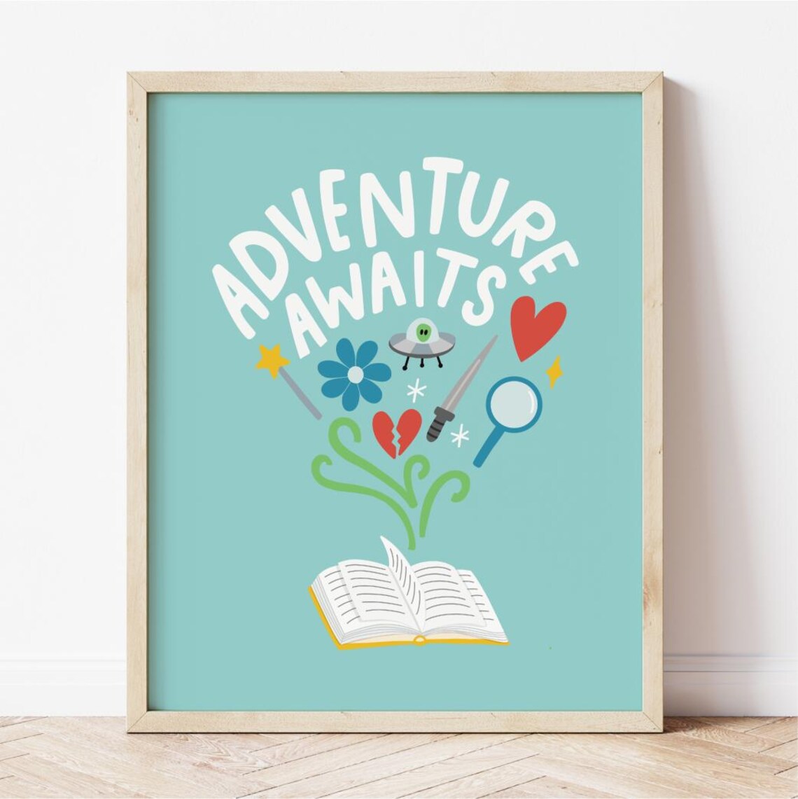 Adventure Awaits, Bookish Art Print