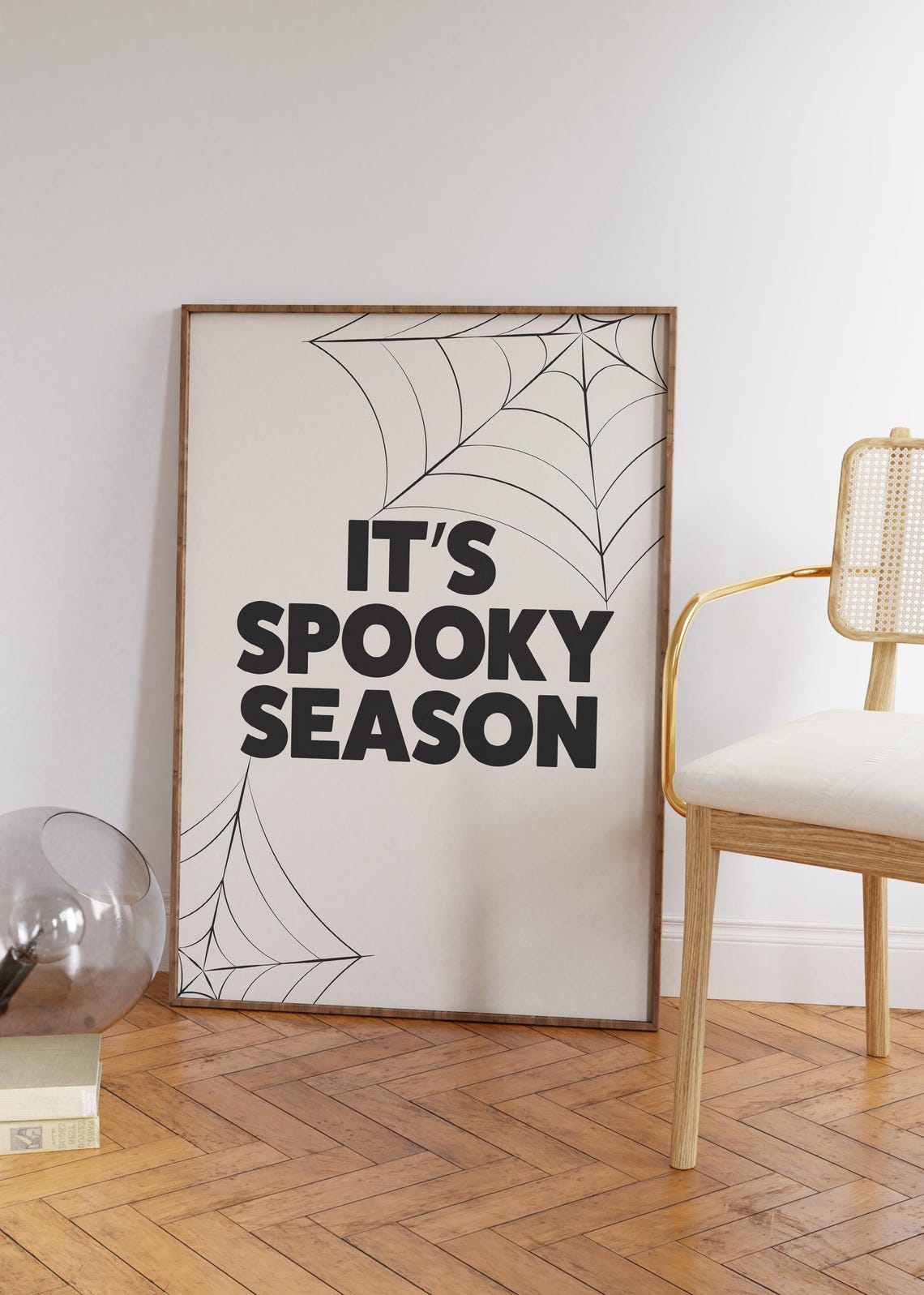 It's Spooky Season Black Spider Web Halloween Quote Decor Poster