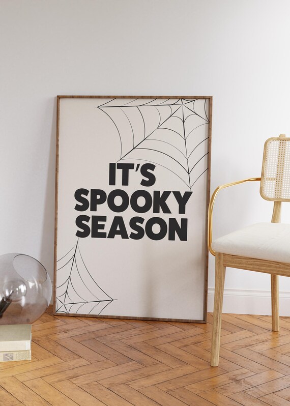 It's Spooky Season Black Spider Web Halloween Quote Decor Poster