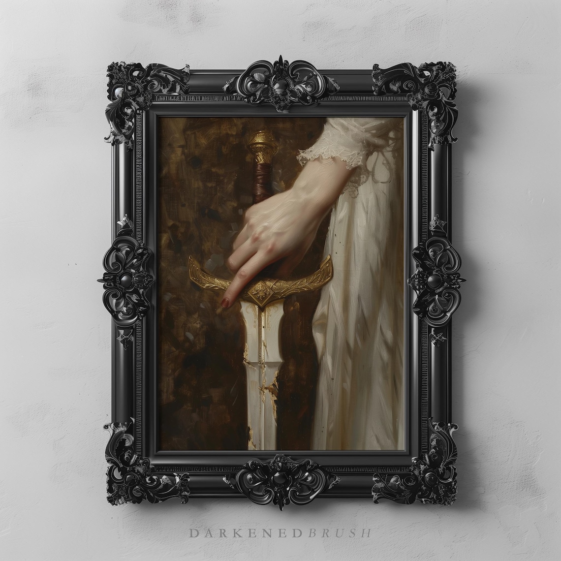 Romantic Victorian Woman Princess Sword Art Print