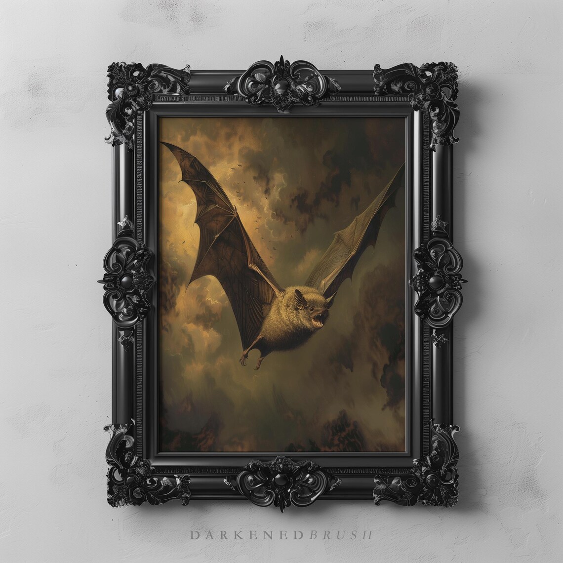 Gothic Bat Art, Dark Academia Halloween Poster