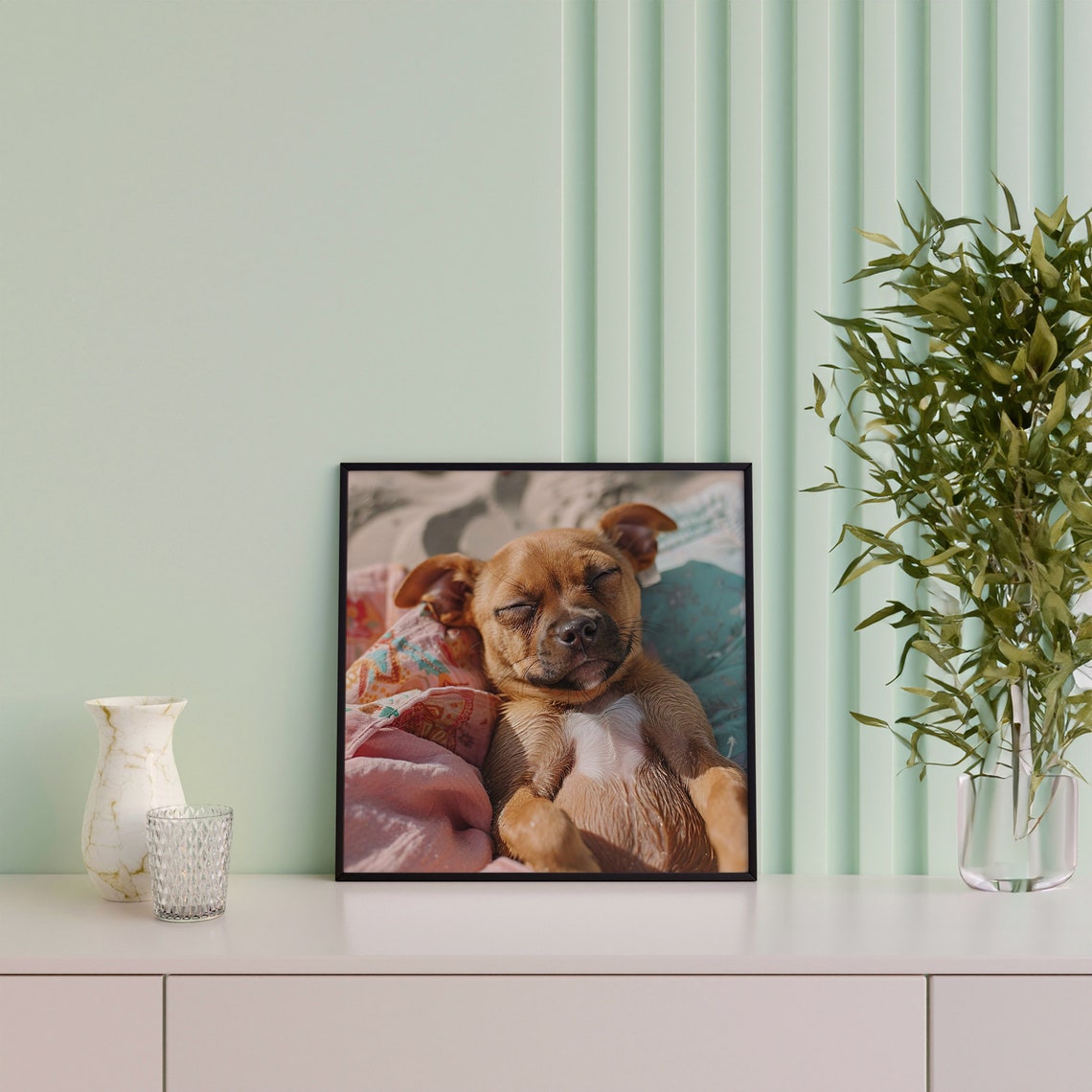 Sleeping Puppy Sunbathing Happy Brown Dog Napping Peaceful Poster - Image 5