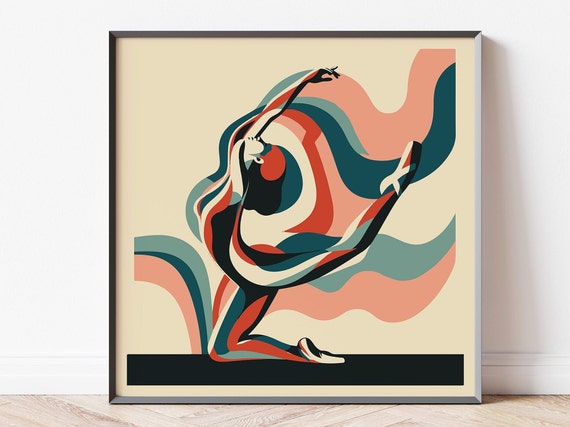 Framed Abstract Dancer In Ballet Shoes Wall Art Poster In Pastel Colors For Modern Scandinavian Interior I Gift For Ballerina