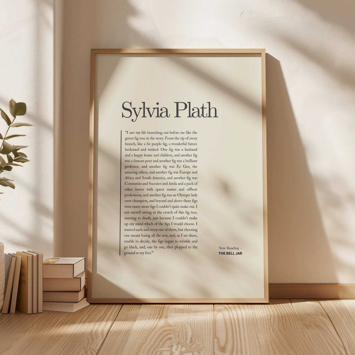 Sylvia Plath Fig Tree Quote From The Bell Jar Literary Poster