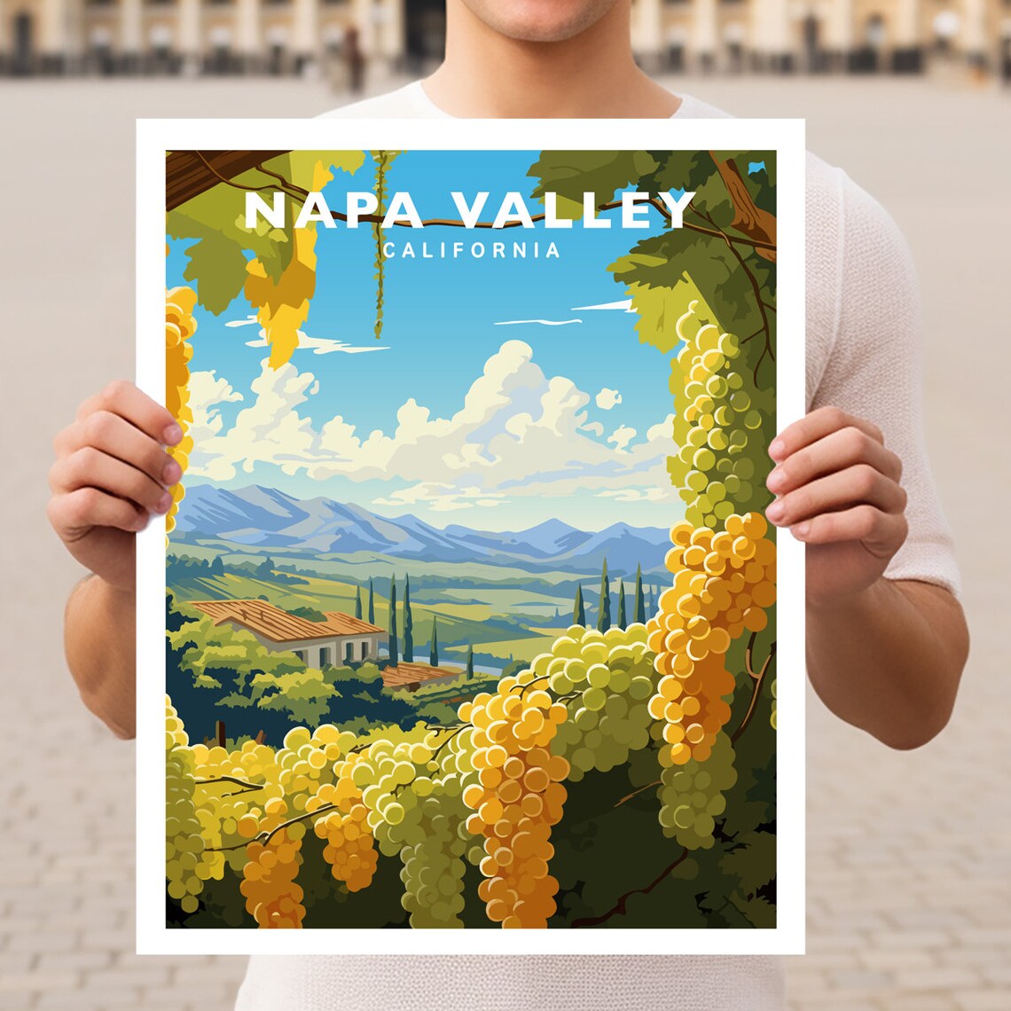 Napa Valley California Travel Poster, USA