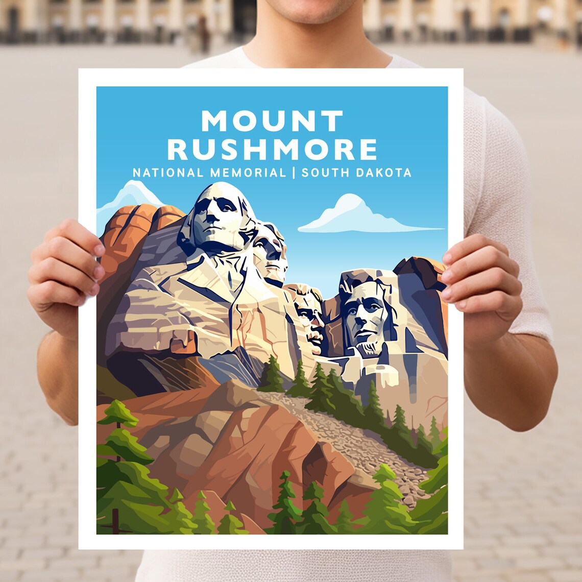 Mount Rushmore National Memorial South Dakota Travel Poster