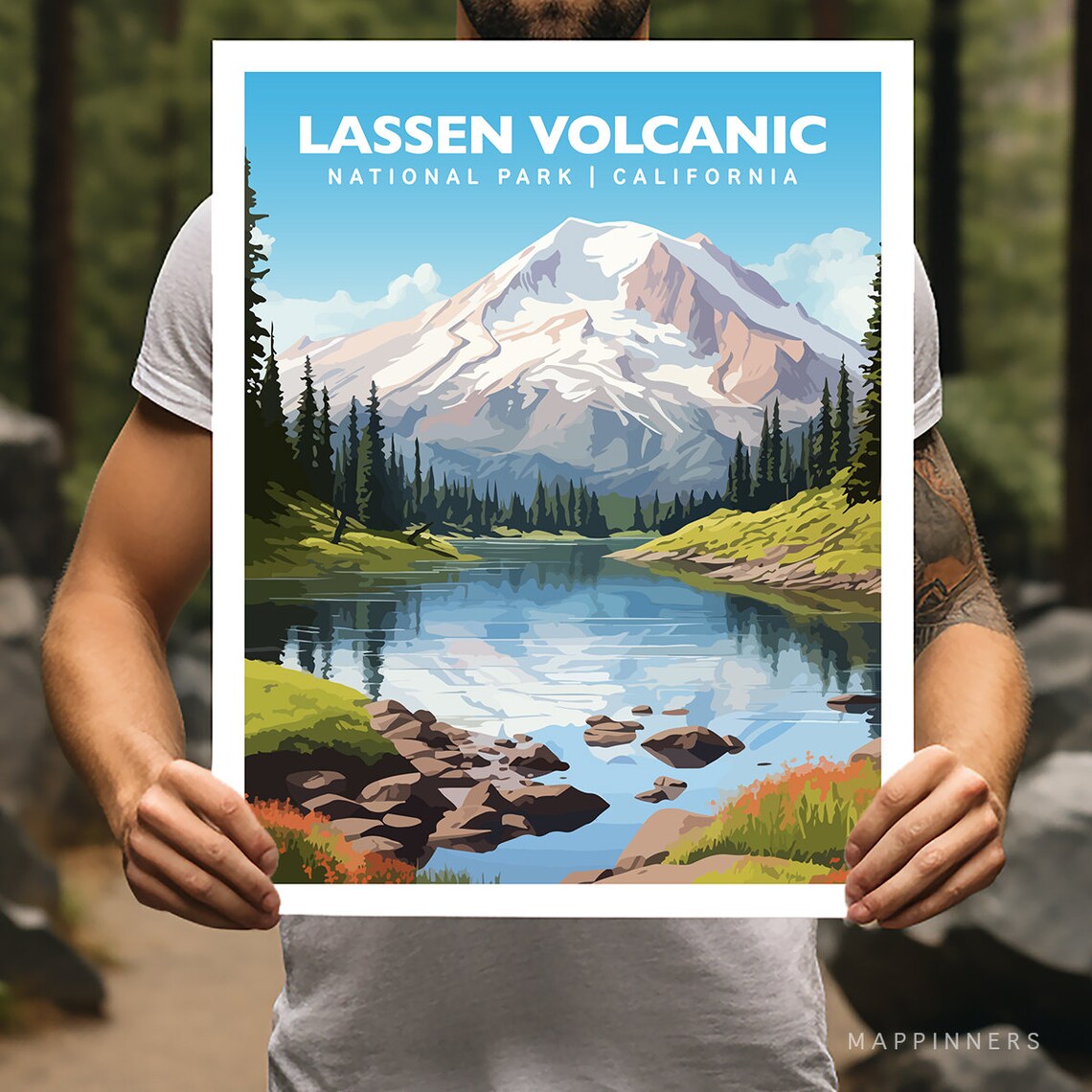 Lassen Volcanic National Park Travel Poster, California