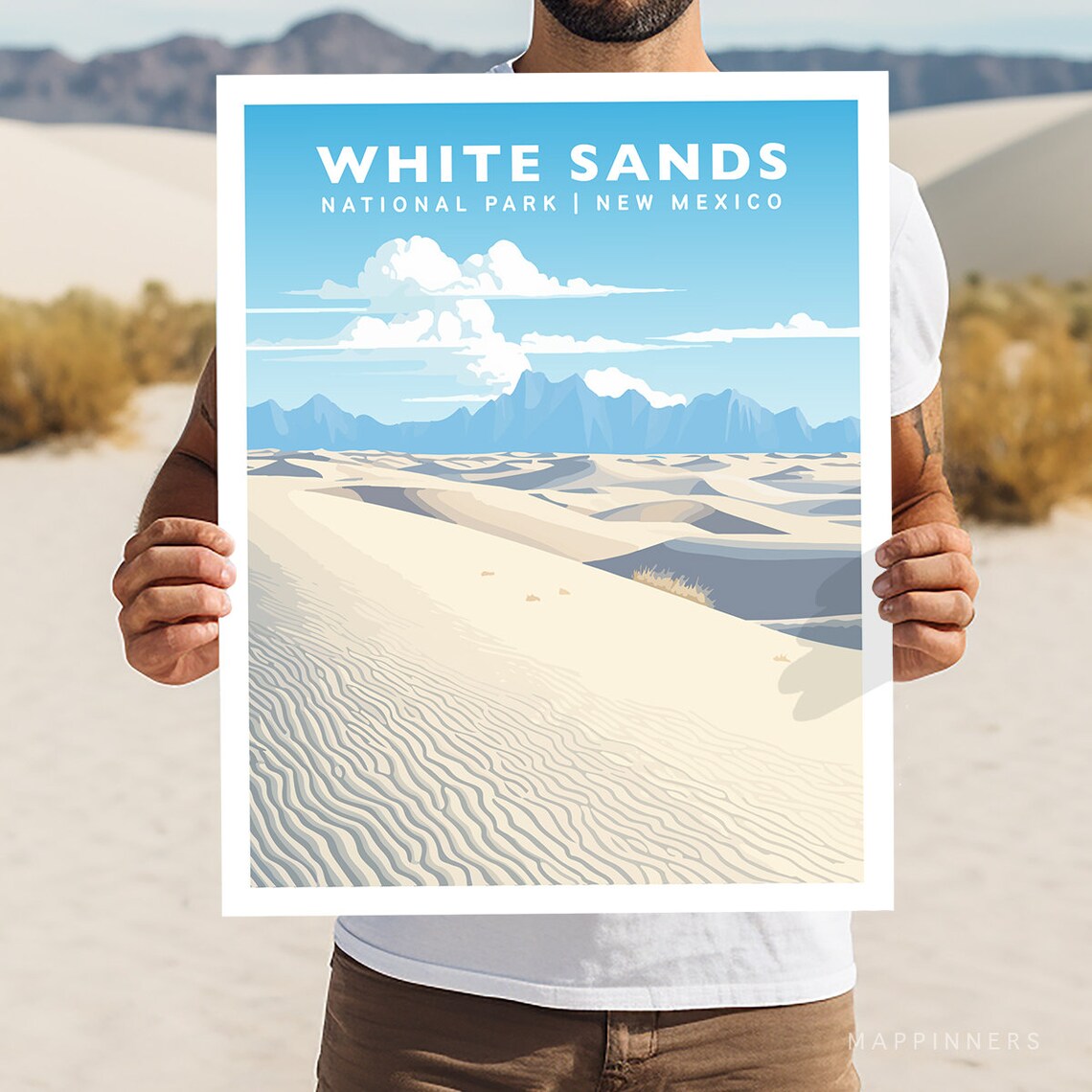 White Sands National Park New Mexico Travel Poster