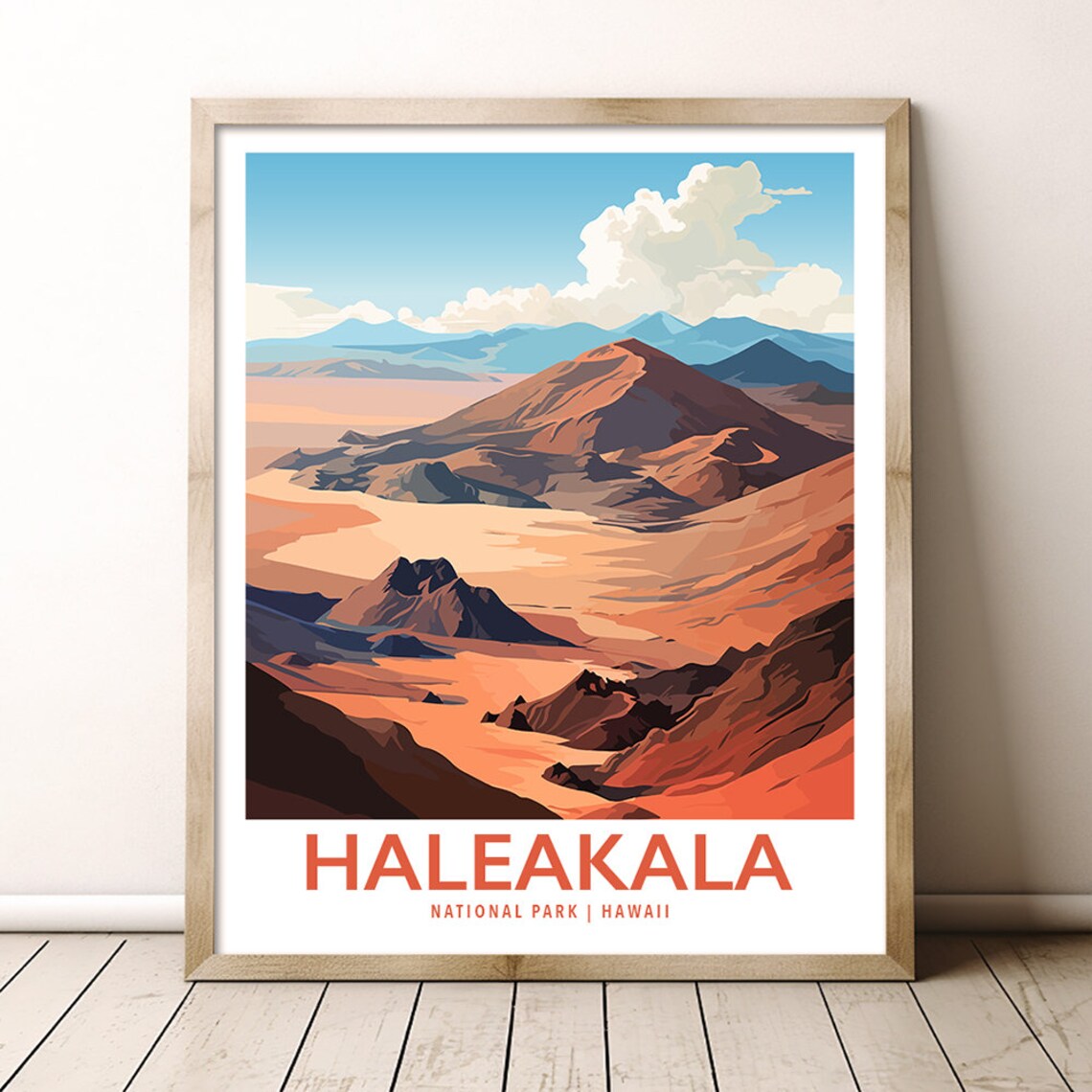 Haleakala National Park Hawaii Volcanic Crater Desert Travel Poster