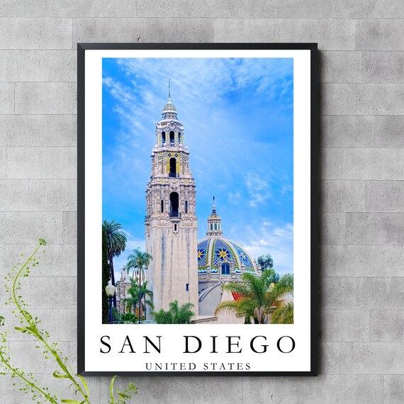 San Diego Balboa Park California Tower Tiled Dome Photo Poster Art