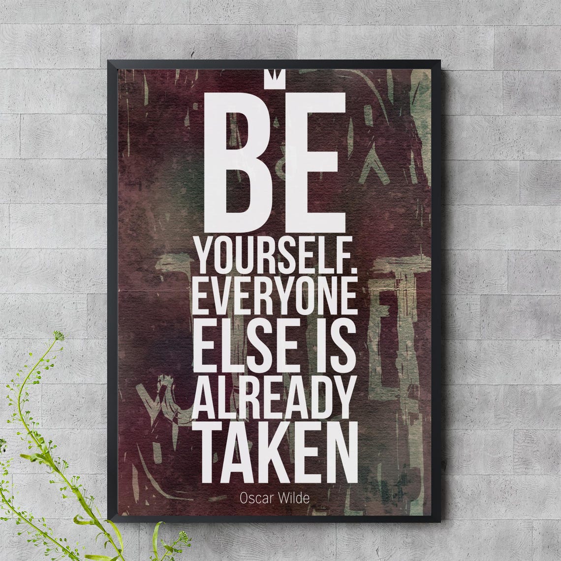 Oscar Wilde Be Yourself Quote Bold Typography Inspirational Poster
