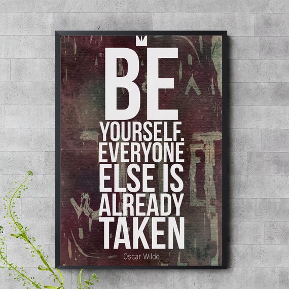 Oscar Wilde Be Yourself Quote Bold Typography Inspirational Poster