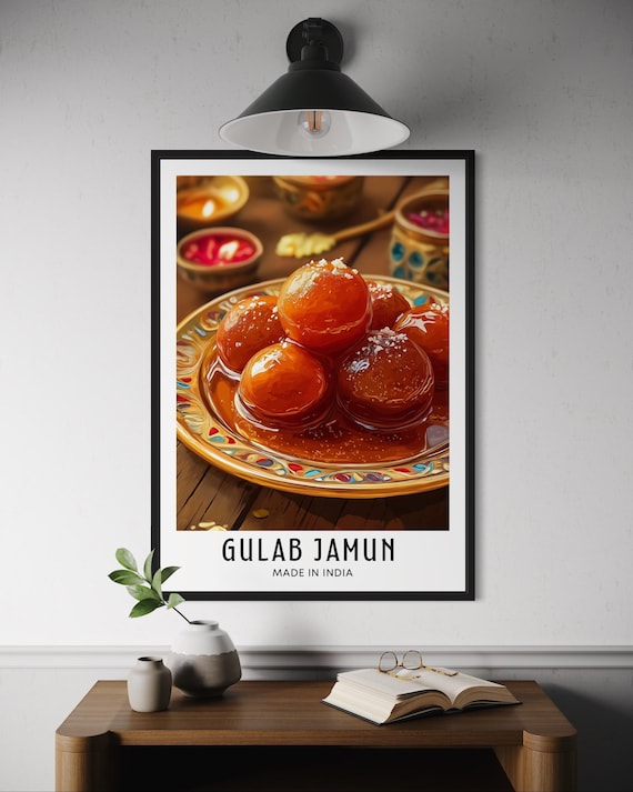 Gulab Jamun Indian Dessert Made In India Syrup Sweets Food Art Poster