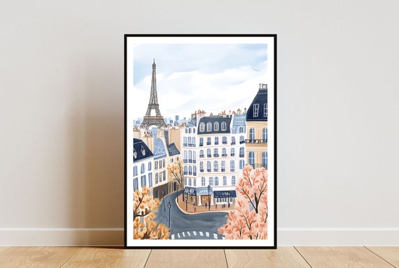 Eiffel Tower Paris Travel Poster, French Wall Art