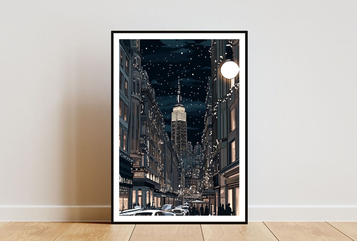 New York Poster New York Print America Wall Art New York Park Poster Usa Print Empire State Building Usa Art New York Christmas Poster