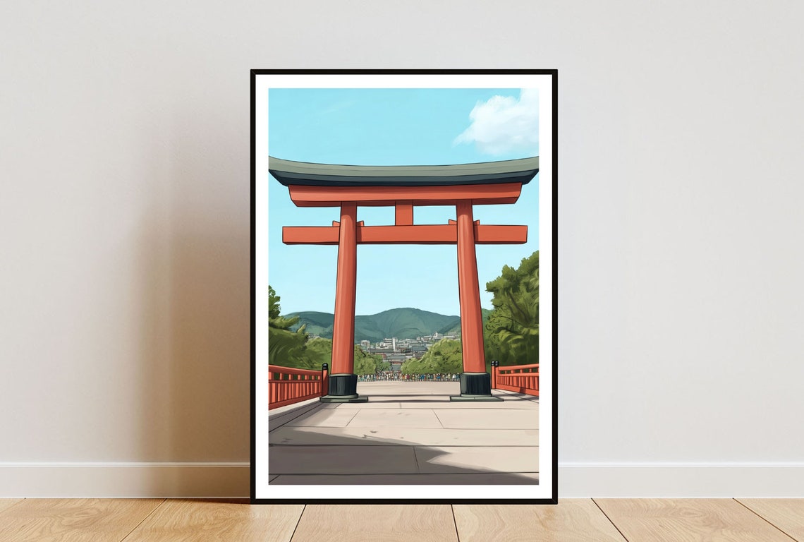 Fushimi Inari Poster Fushimi Inari Print Japan Wall Art Travel Poster Japanese Print Kyoto Japan Kyoto Wall Art Japanese Poster