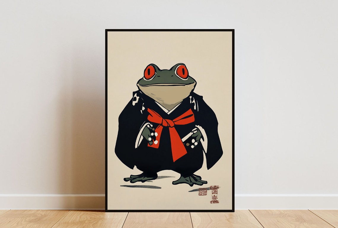 Matsumoto Hoji Frog Poster Japanese Print Japanese Frog Wall Art Frog Poster Oriental Decor Japanese Wall Art Matsumoto Hoji Poster