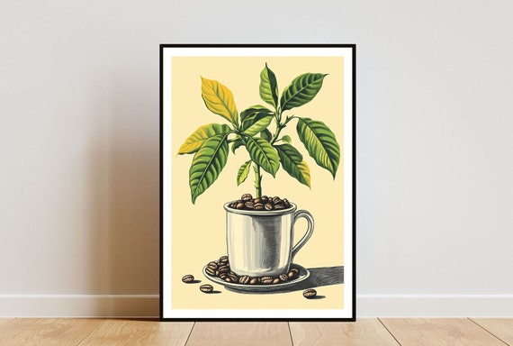 Retro Coffee Poster Kitchen Print Coffee Wall Art Drink Poster Coffee Print Print Kitchen Wall Art Boho Kitchen Decor Pastel Art