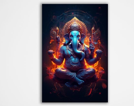 Tempered Glass Wall Art Ganesh Wall Art Panoramic Wall Decor Abstract Wall Decor Housewarming Gifts Home Decor Gifts For Her