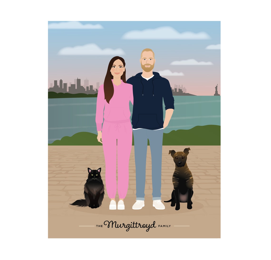 Custom Family Portrait, Personalized