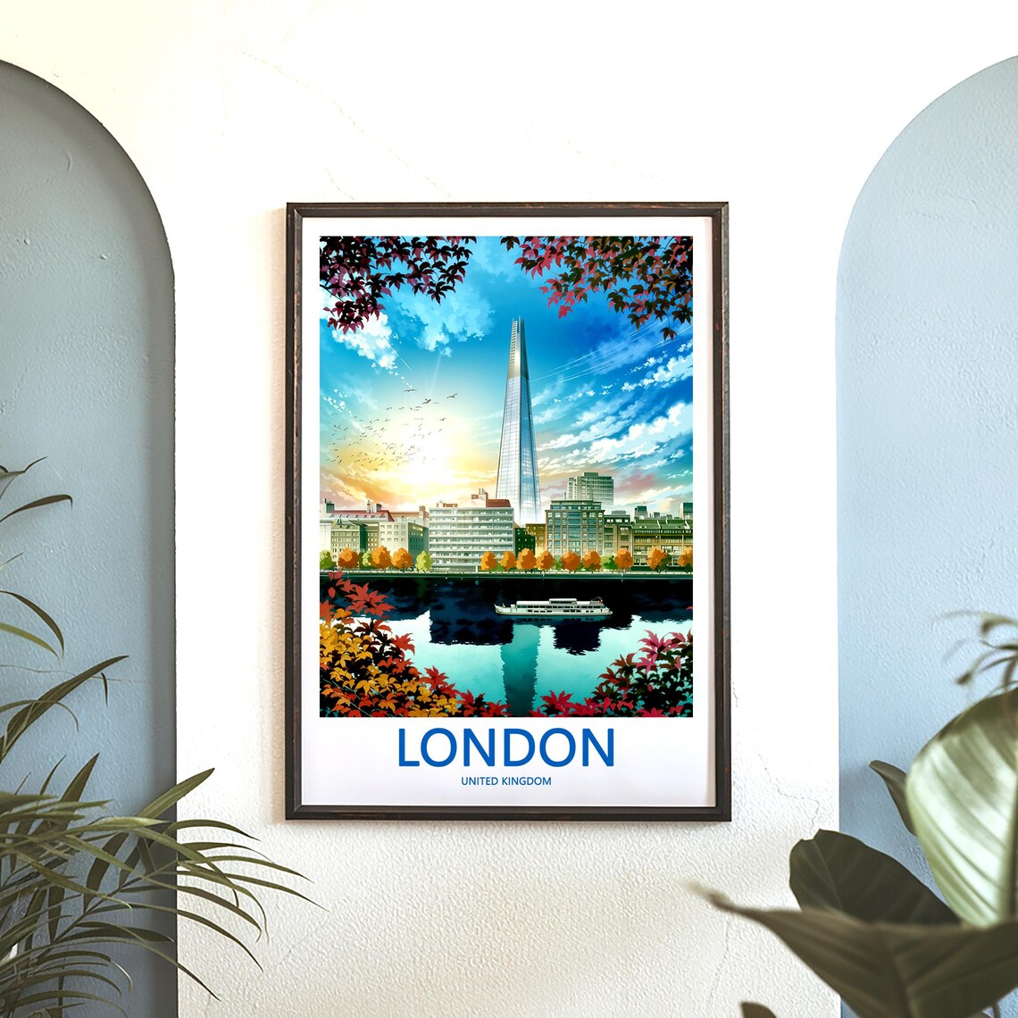 The Shard in Bright Morning Sunlight Over the Autumn Thames Poster - Image 3