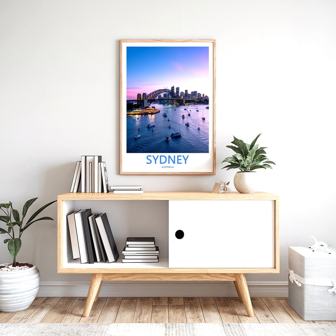 Sydney Harbour Bridge at Twilight with Boats on the Dark Water Poster - Image 2