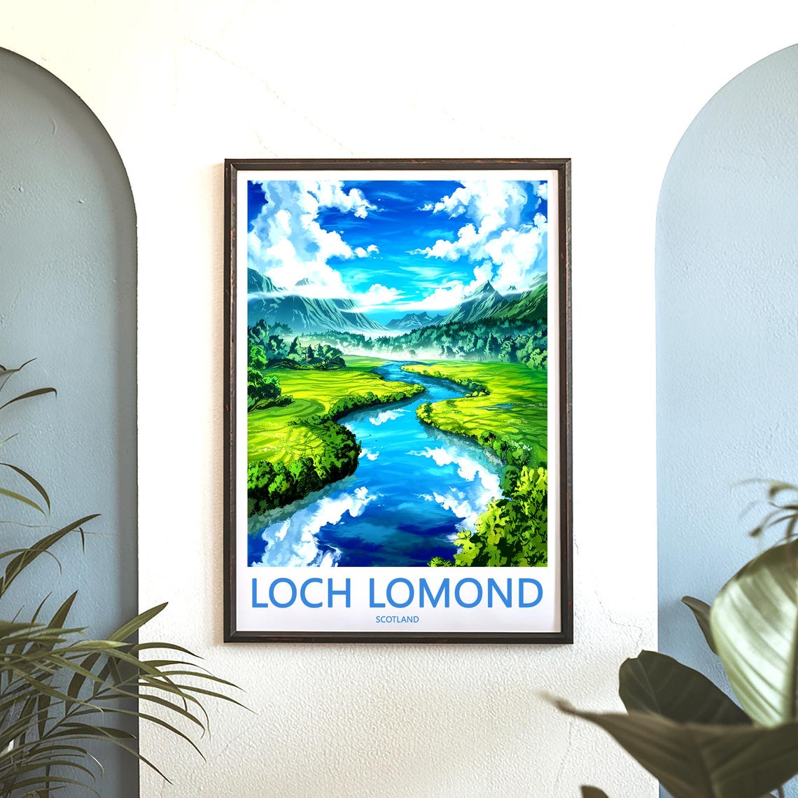 Loch Lomond Scotland Winding River Green Valley Vista Poster - Image 3