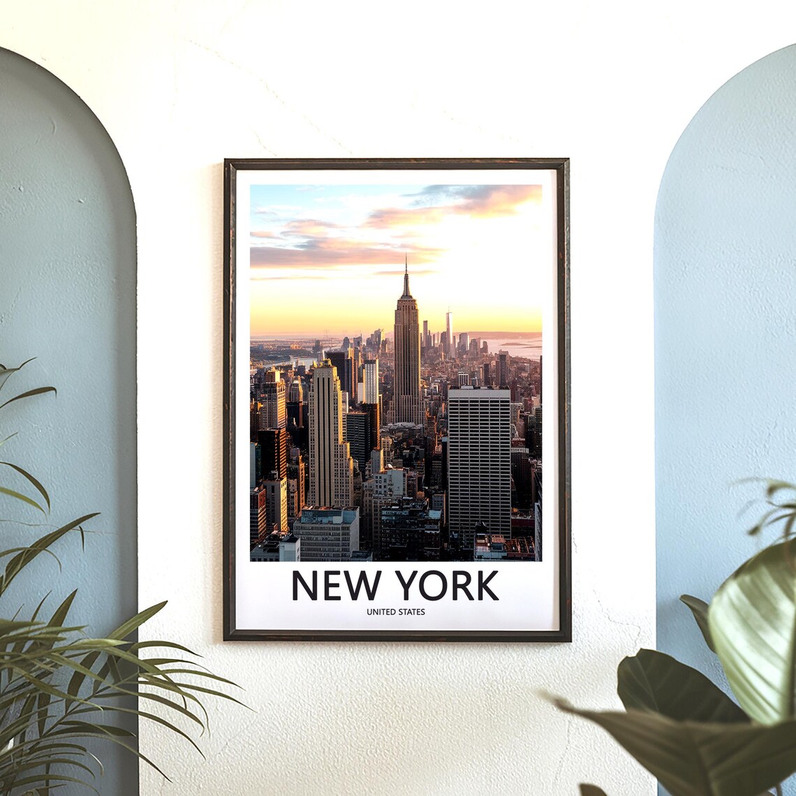 New York Empire State Building Sunrise Skyline Golden Light Poster - Image 3