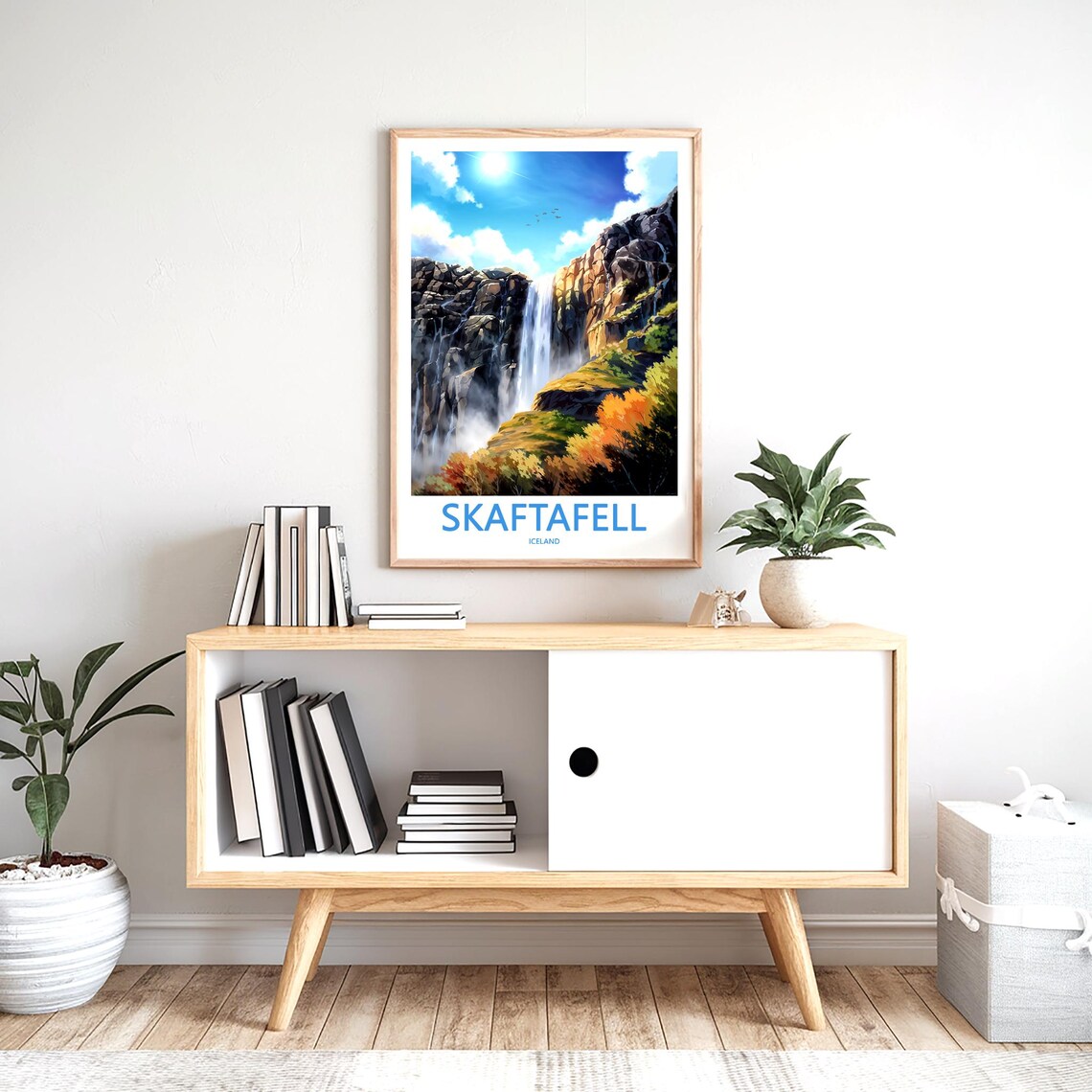 Skaftafell Iceland Waterfall With Autumn Colors Anime Poster - Image 2