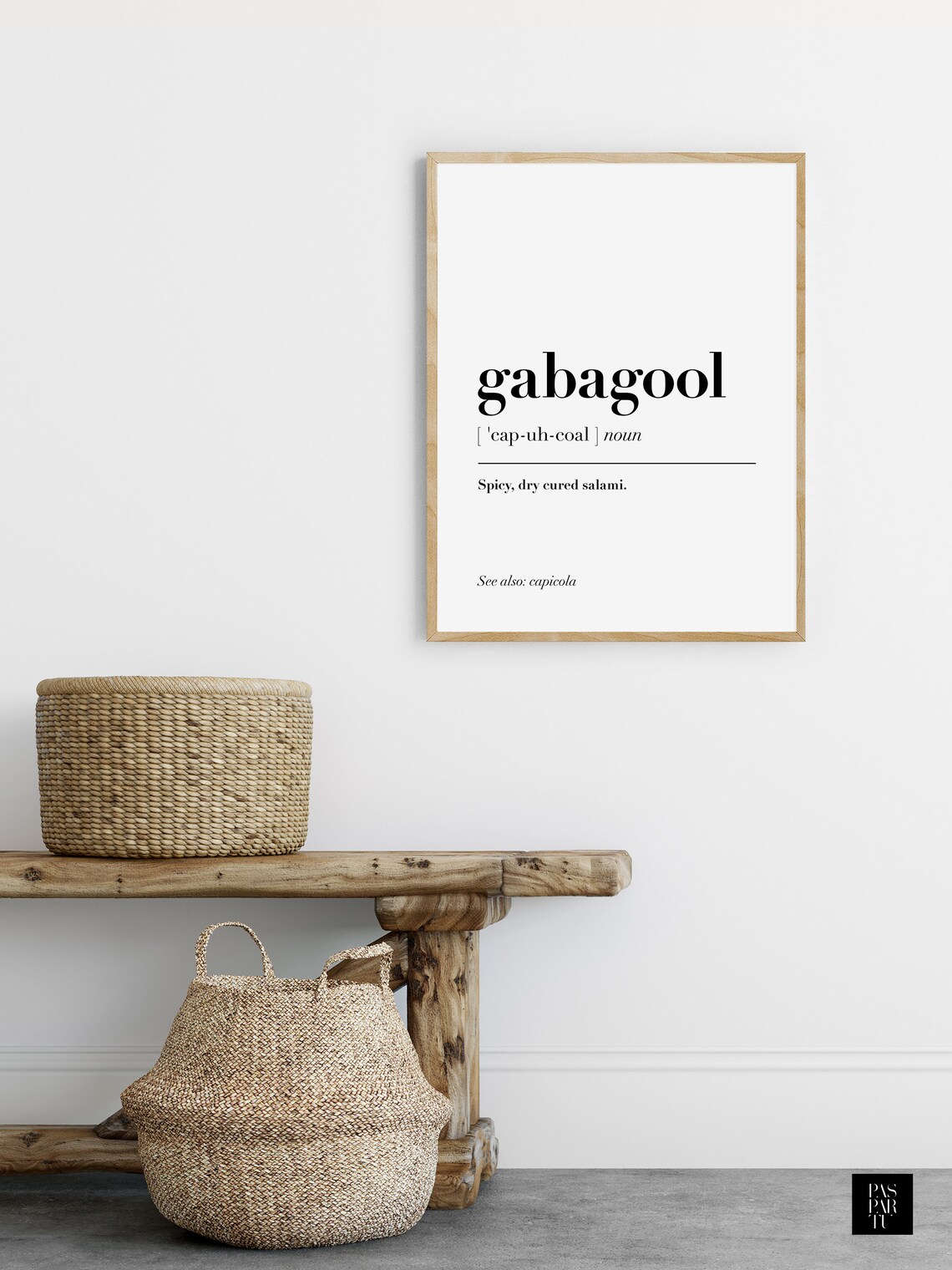 Gabagool Definition Kitchen Funny Typography Art Print