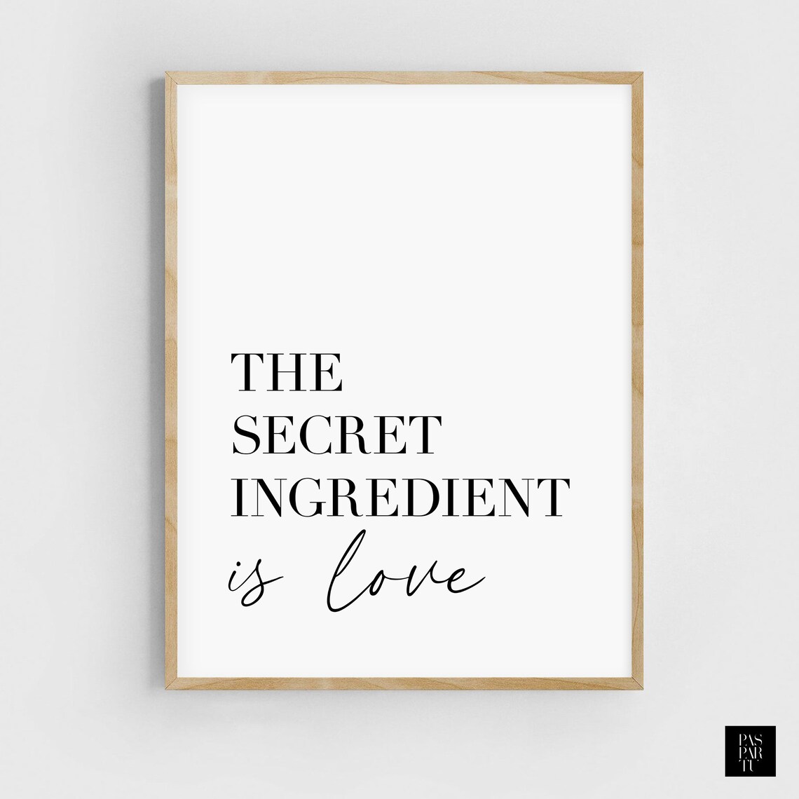 The Secret Ingredient Is Love Minimalist Kitchen Decor Wall Art - Image 2