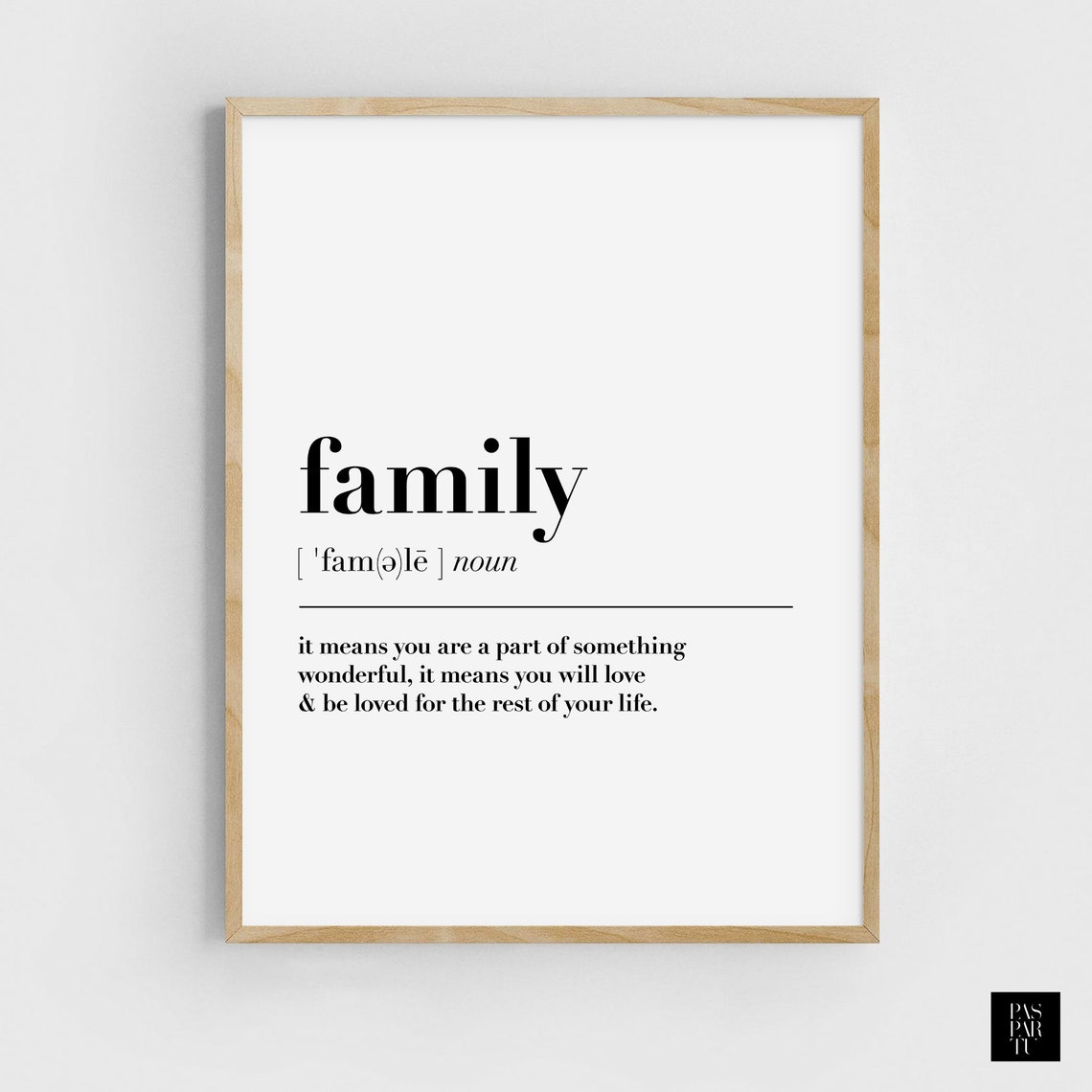 Family Definition Wall Art Print Family Art Dictionary Art Print Family Wall Decor Family Fun Sign Gift For Mom Gift For Parents - Image 2