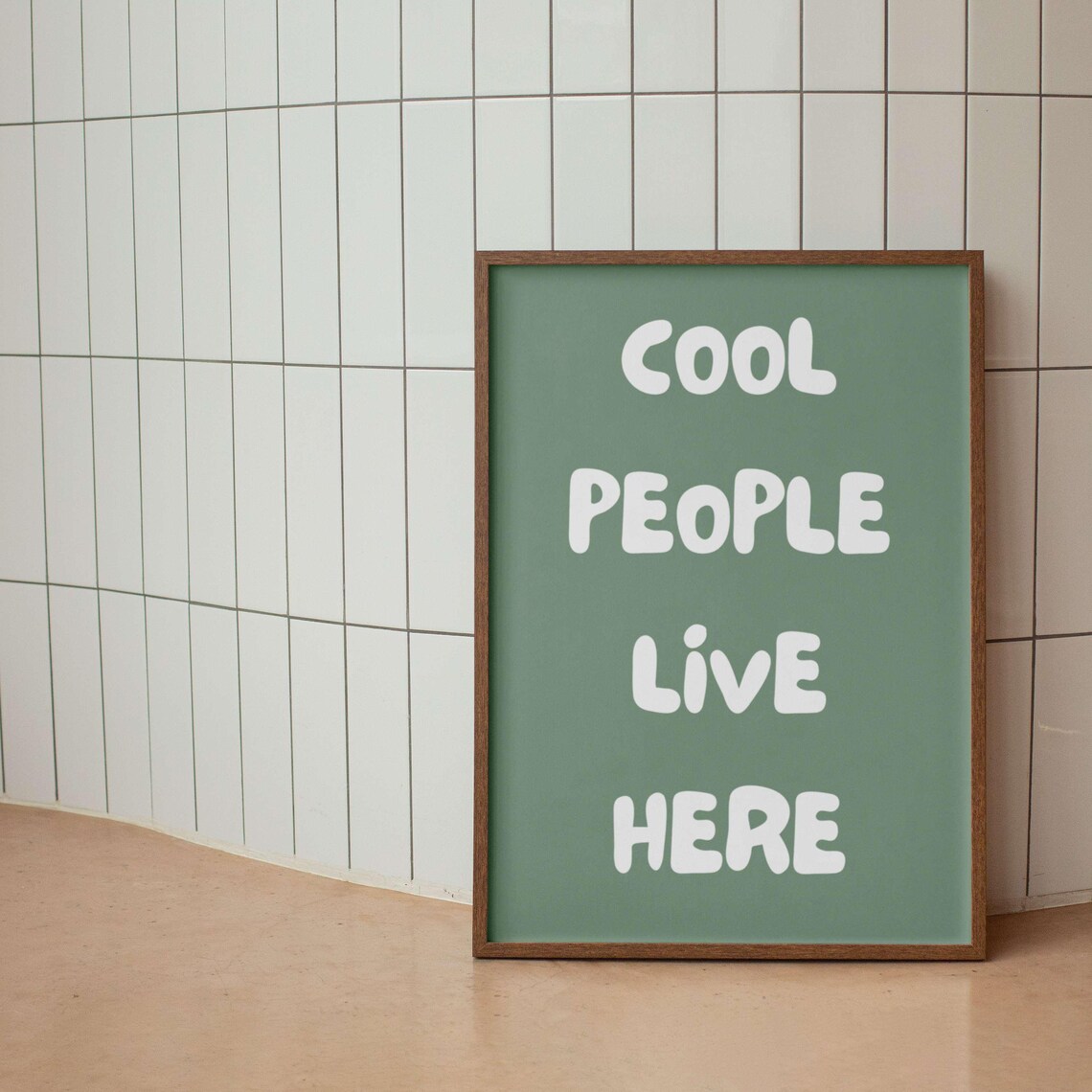 Cool People Live Here Playful Black White Cheeky Quote Poster - Image 3
