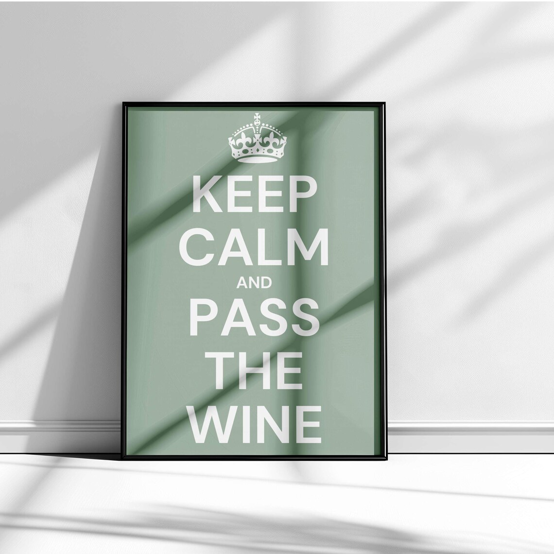 Keep Calm And Pass The Wine Bold Red Crown Cheeky Party Poster - Image 3