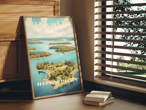Thousand Islands Ontario Canada Archipelago Vintage Travel Poster