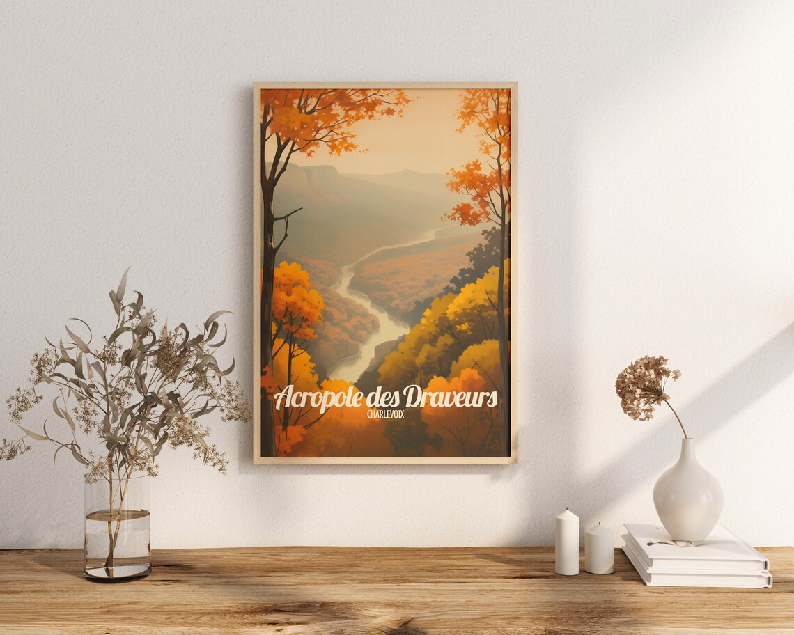 Acropole Des Draveurs Charlevoix Travel Poster Print