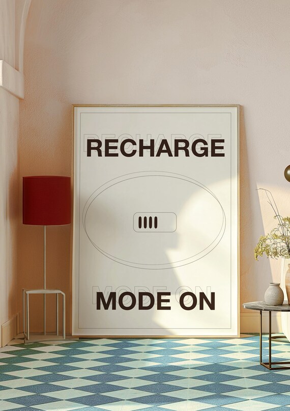 Recharge Mode Wall Art Print Funny Introverts Print Introverts Wall Art Minimalist Self Care Poster Gifts For Introverts Typography Print