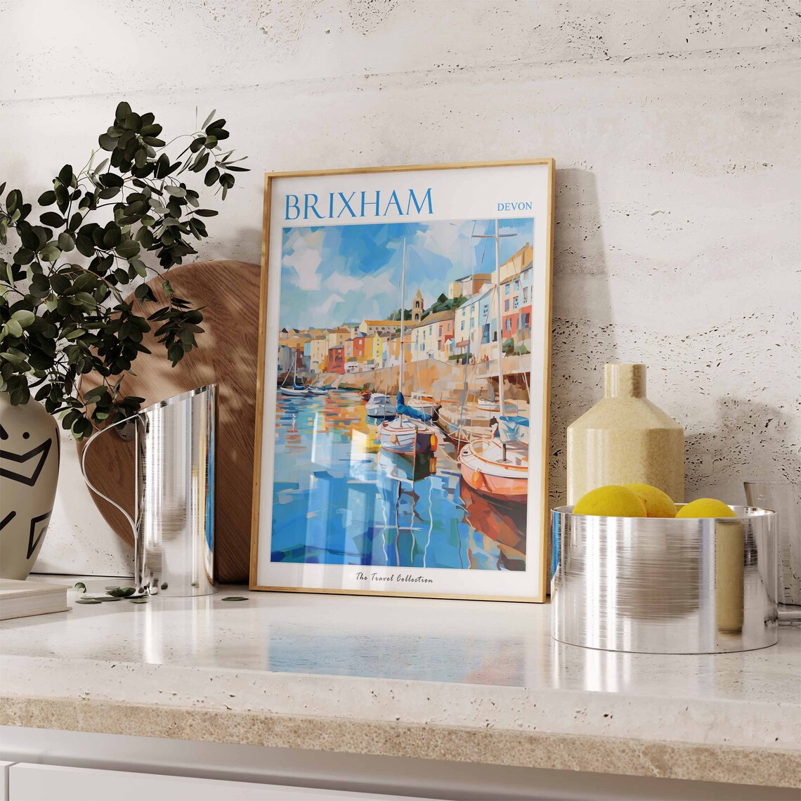 Brixham Travel Poster, Devon Coastal Wall Art Print - Image 2