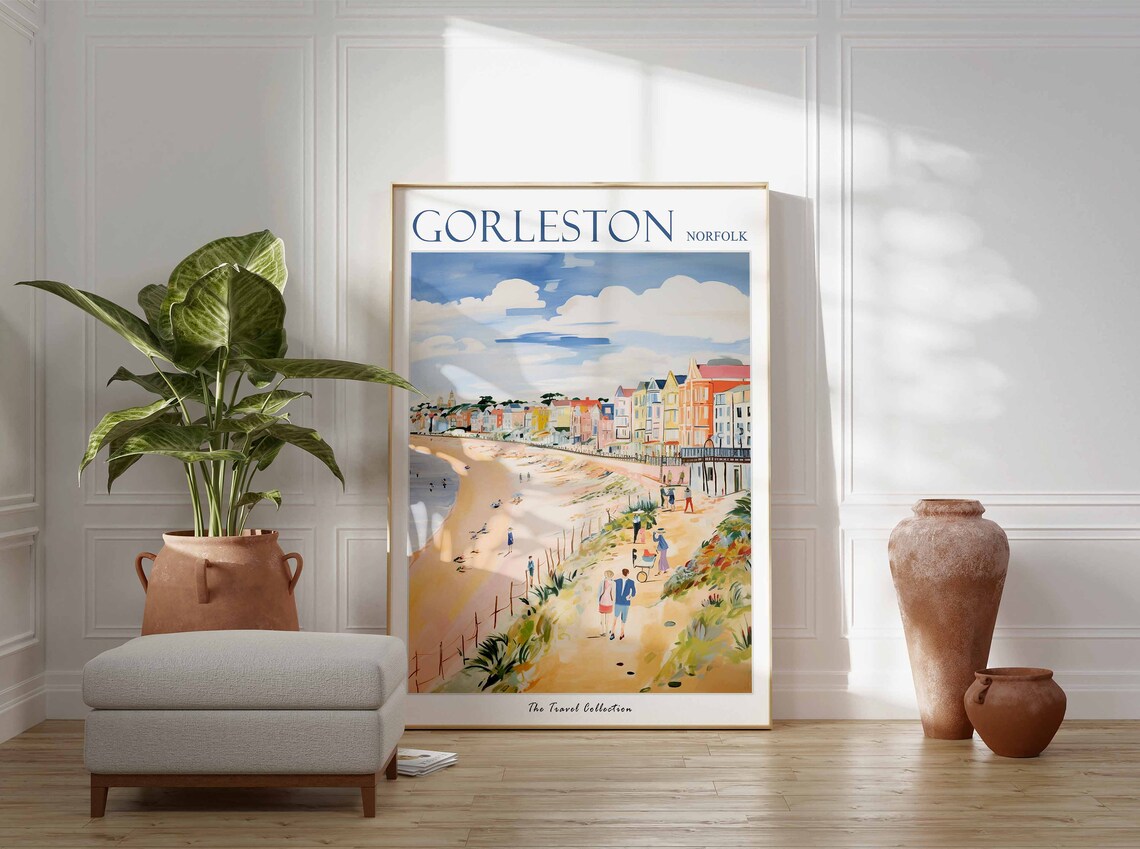 Gorleston Travel Poster, Norfolk British Decor - Image 3
