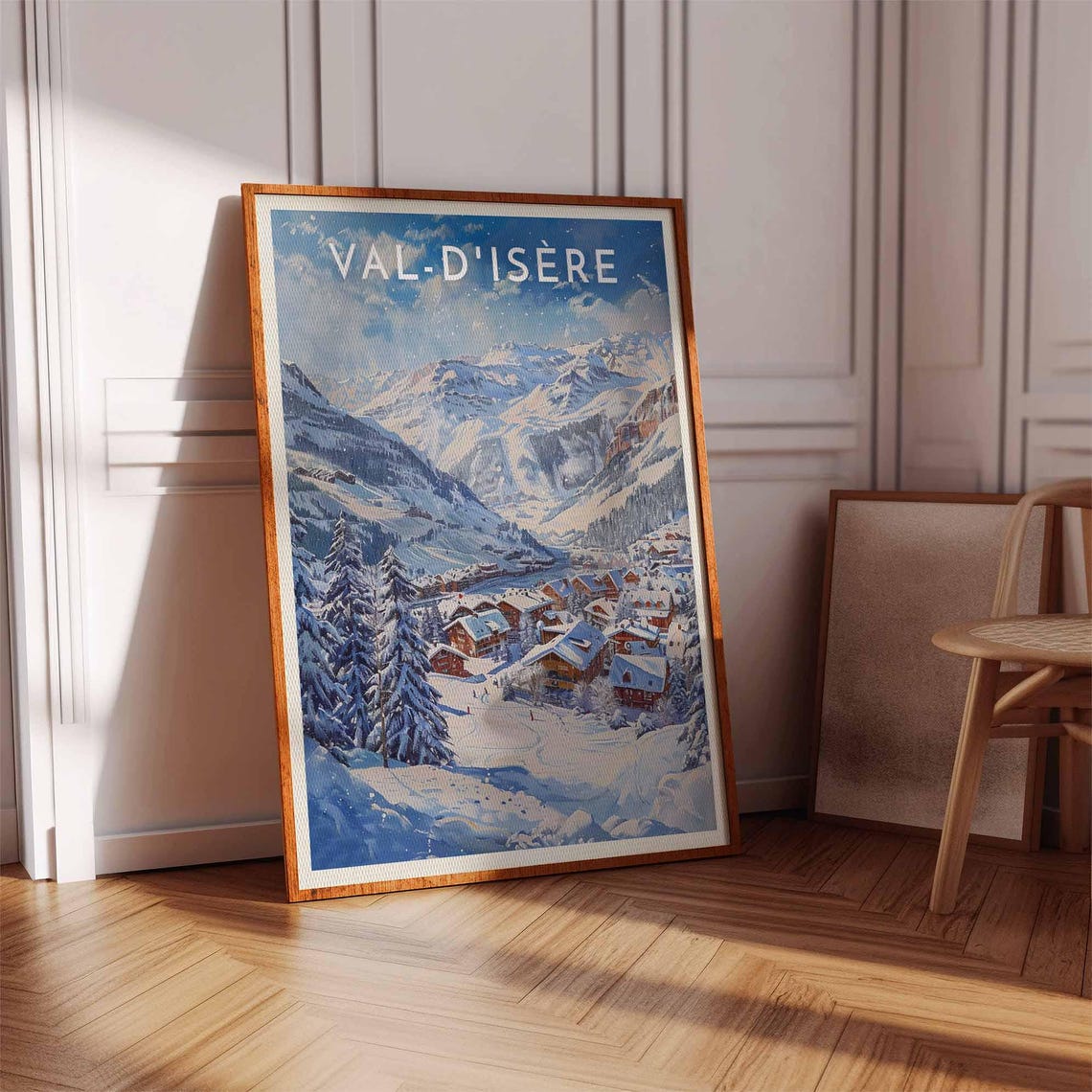 Skiing Travel Poster Val Disre Ski Print France Travel Print Skiing Art Skiing Print Winter Sport Art Ski Gift - Image 3