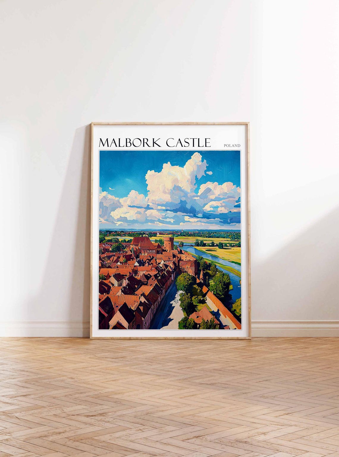 Malbork Castle Poland Old Town River Aerial View Brick Art Poster - Image 4