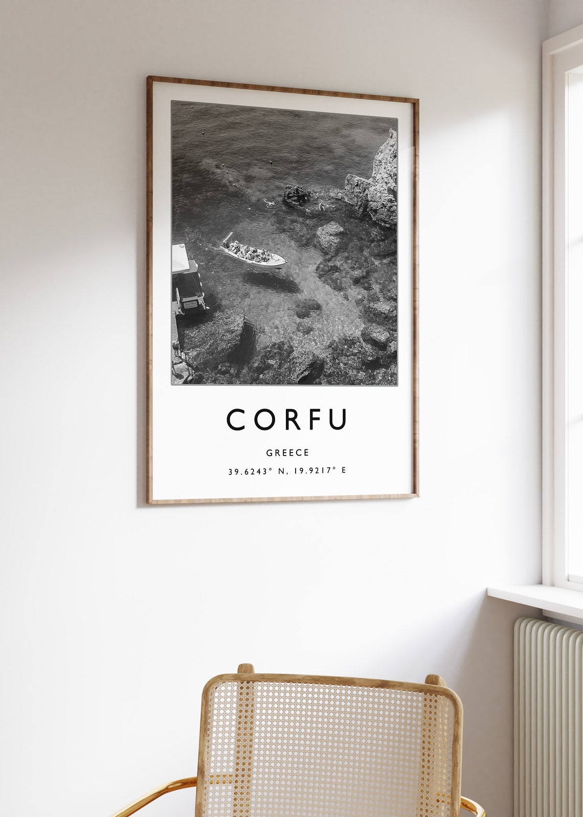 Corfu Travel Print Corfu Travel Poster Greece Travel Print Greek Print Black And White Travel Poster Travel Art Travel Gift - Image 3