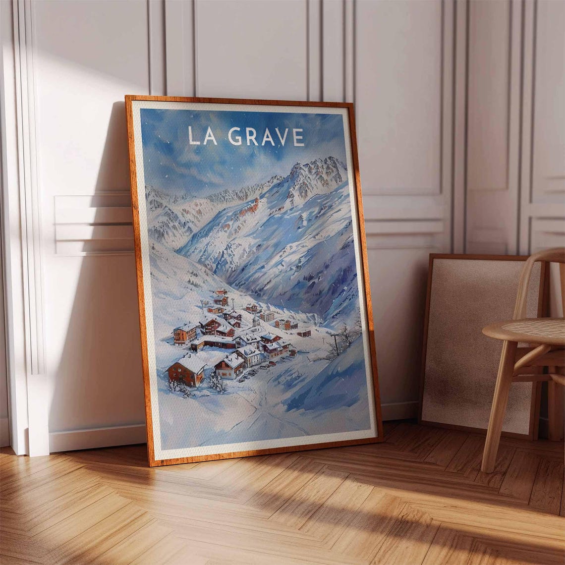 Skiing Travel Poster La Grave Ski Print France Travel Print Skiing Art Skiing Print Winter Sport Art Ski Gift - Image 2