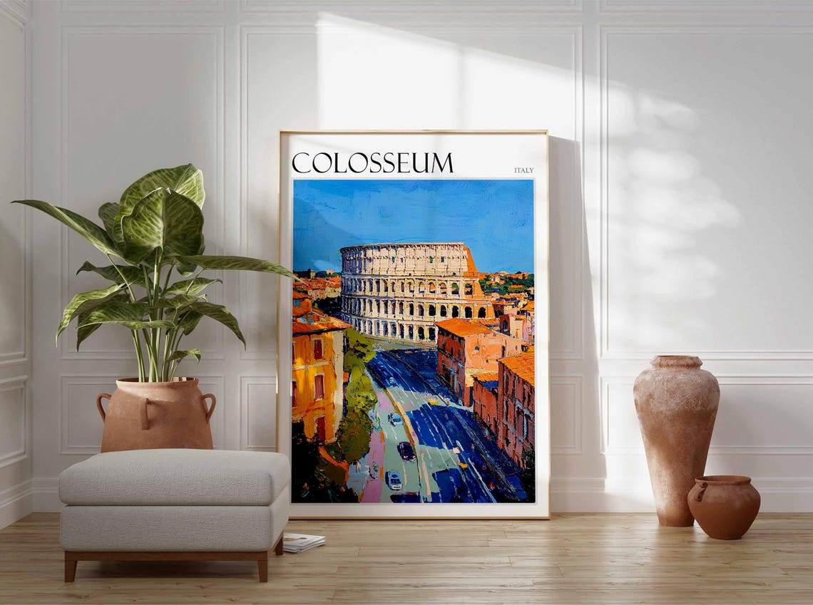 Colosseum Poster Colosseum Travel Print Italy Wall Art Italian Travel Print Italian Decor Italian Gift Colosseum Wall Art - Image 2