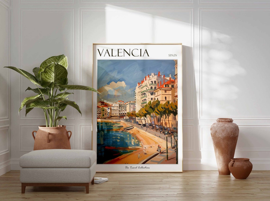 Valencia Poster Valencia Travel Print Tropical Decor City Wall Art French Decor France Travel Print Valencia Gift - Image 2