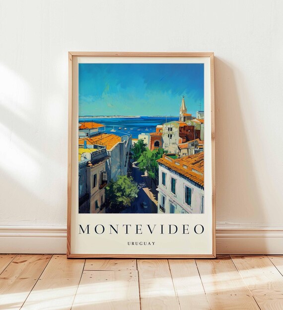 Montevideo Poster Uruguay Travel Print South America Wall Art Coastal City Decor Montevideotravel Gift River Plate