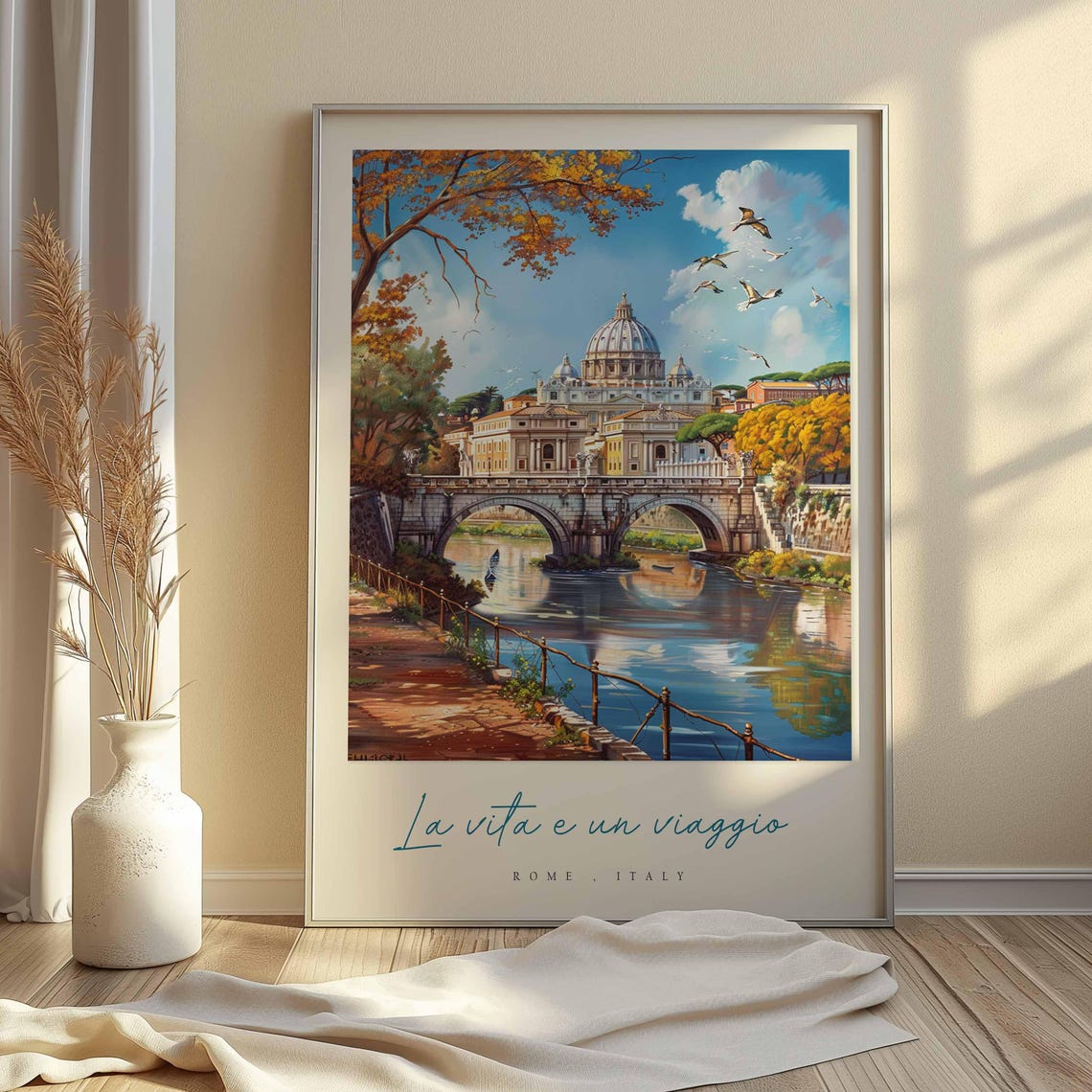 Rome Poster Italian Travel Print Rome Travel Art Rome Wall Art Italy Art Italy Travel Decor Italian Travel Gift - Image 2