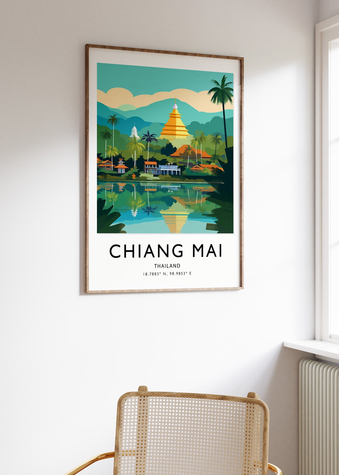 Chiang Mai Travel Poster Thailand Travel Print Thailand Travel Art Travel Poster Colourful Travel Decor Travel Gift A1a2a3a4 - Image 3