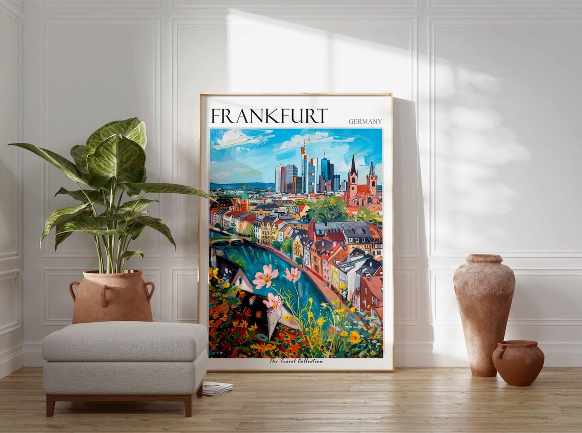 Frankfurt Poster Germany Travel Print German Decor Europe Travel Poster European Wall Art Frankfurt Gift Frankfurt Travel Poster - Image 3